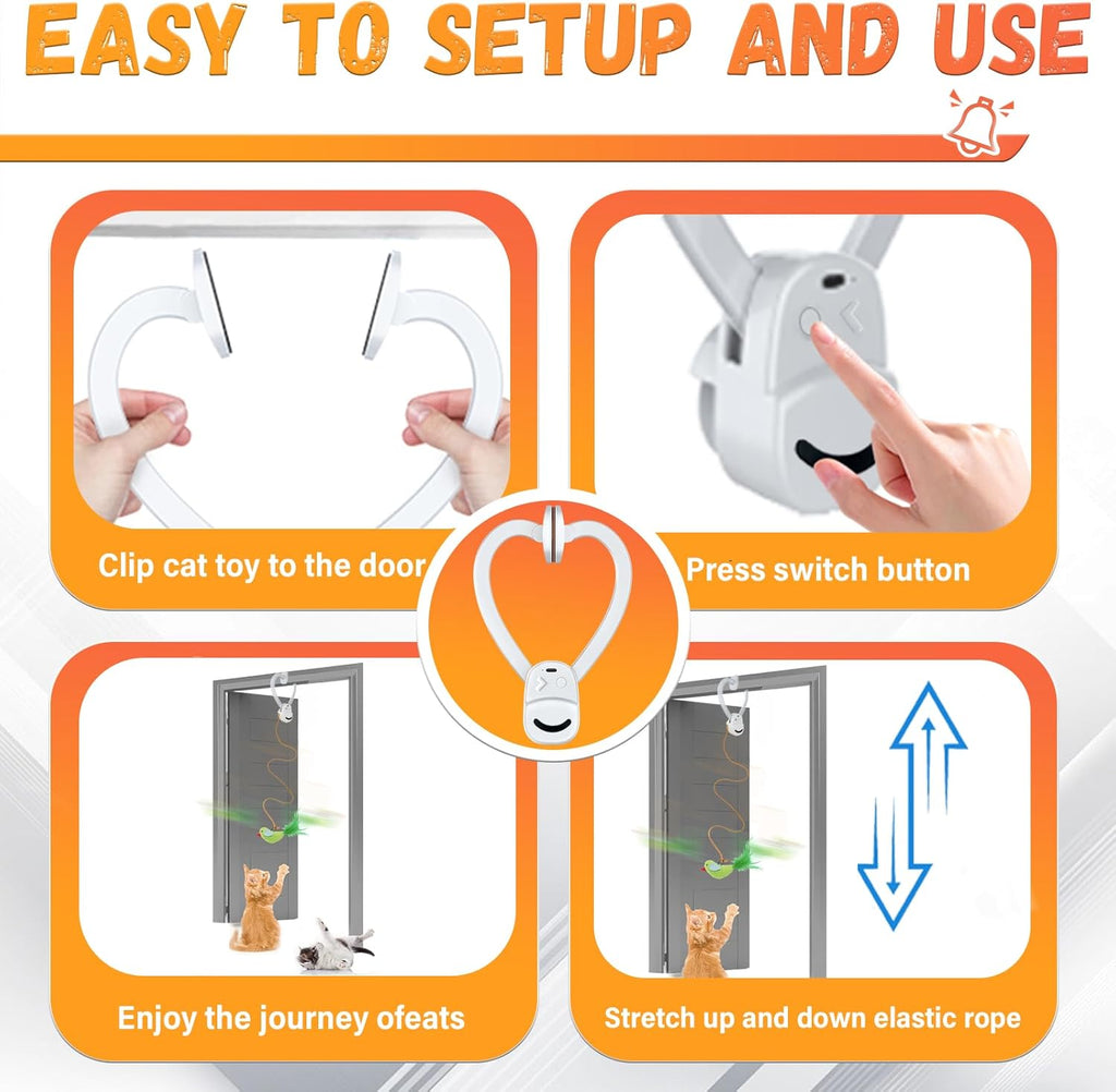 Interactive Cat Toys for Indoor Cats Automatic Electric Flying Bird Feather Mouse Toy