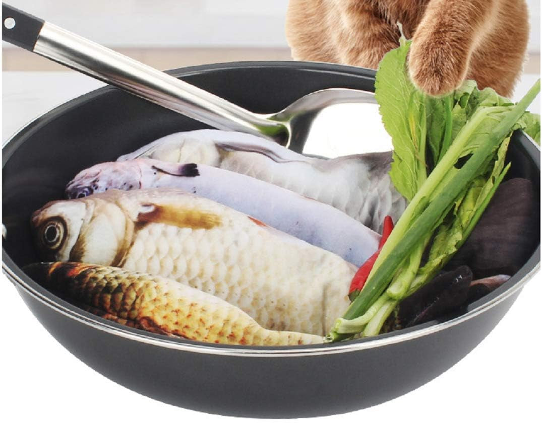 11" Electric Moving Fish Cat Toy Realistic Flopping Catnip Kicker Toy Plush Simulation Wagging Fish Wiggle Interactive Cat Toy