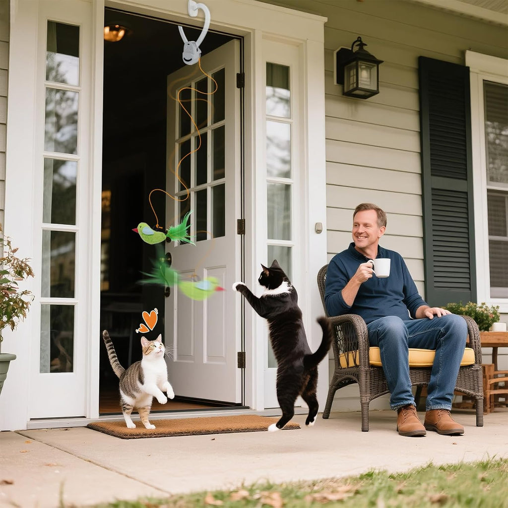 Interactive Cat Toys for Indoor Cats Automatic Electric Flying Bird Feather Mouse Toy