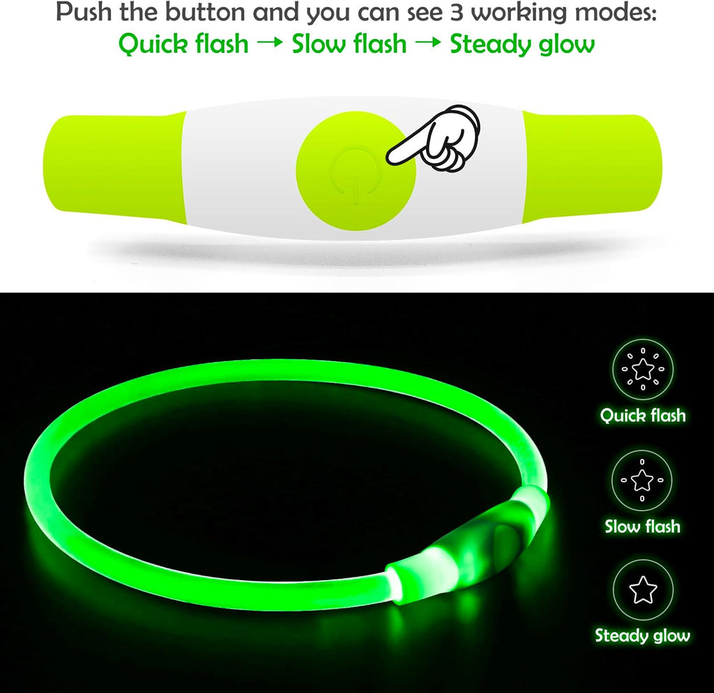 Led Dog Collar,  USB Rechargeable Flash Dog Necklace Ligh