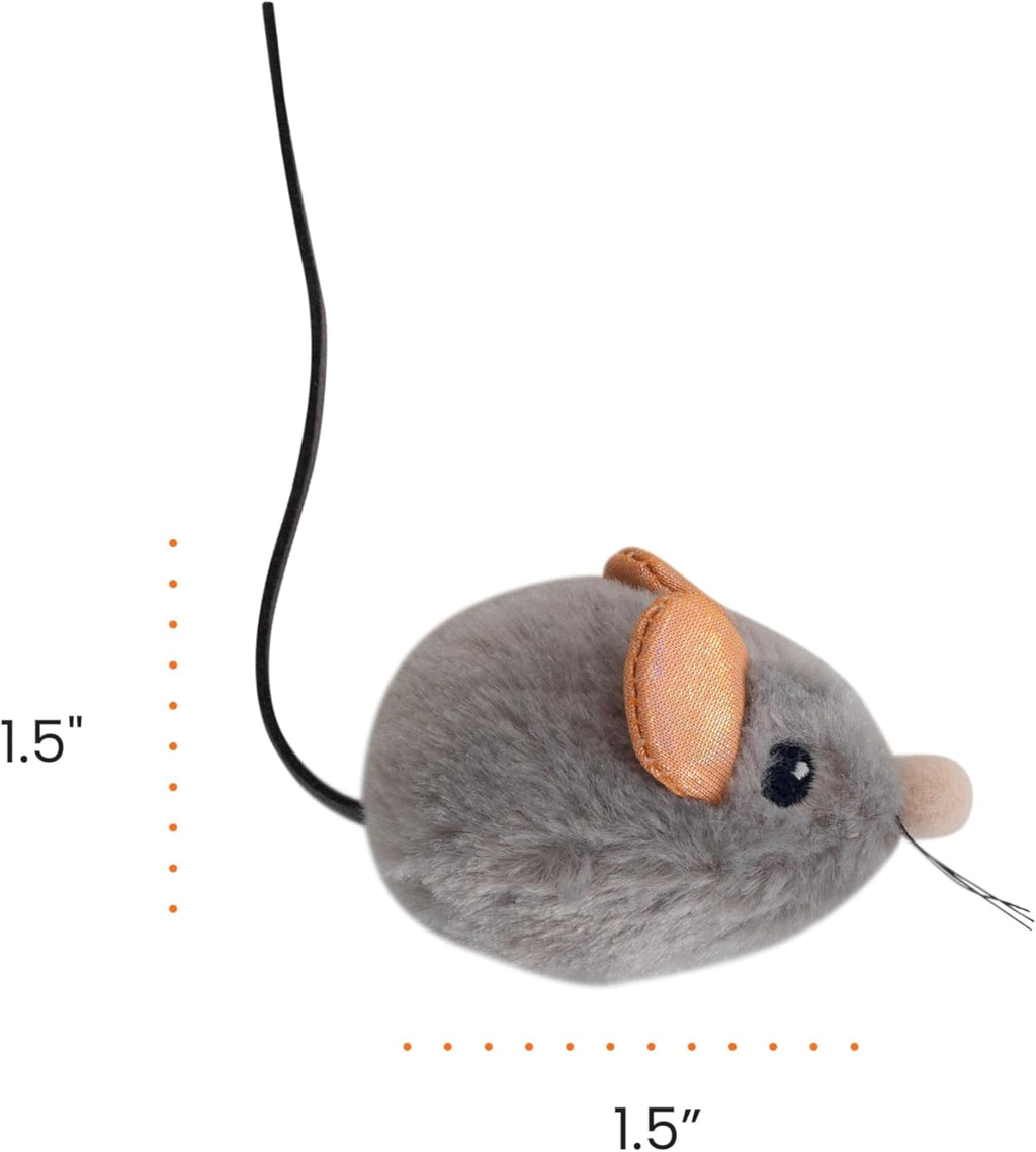 Squeak Squeak Mouse Cat Toy with Touch-Activated Sound & Catnip, Gray