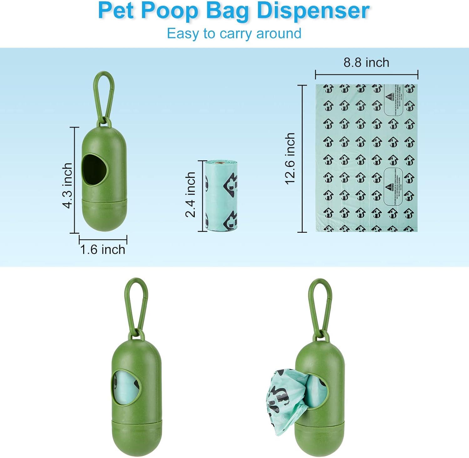 Cat Litter Scooper with Holder, Cat Litter Shovel with Waste Can and Refill 135 Bags