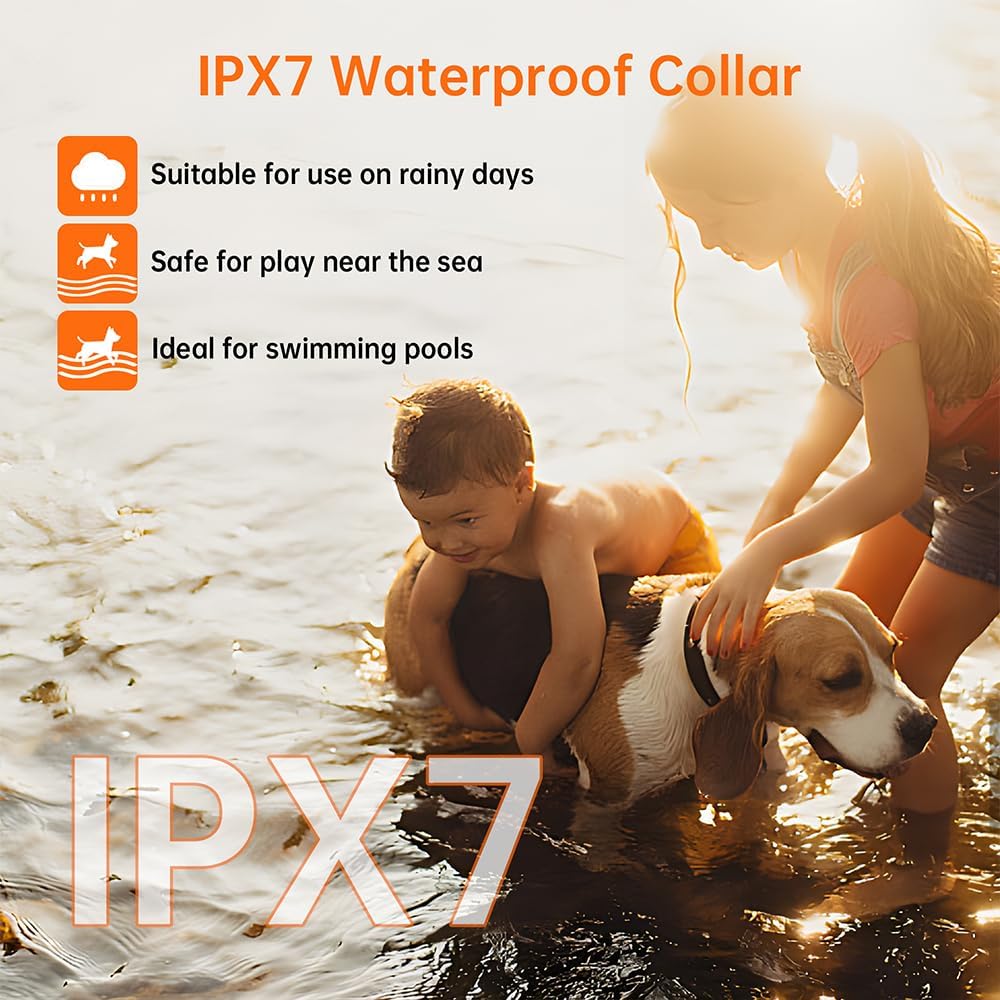 GPS Wireless Dog Fence System | IPX7 Waterproof Rechargeable GPS Dog Collar | 3 Safe Modes: Beep, Vibration, Shock