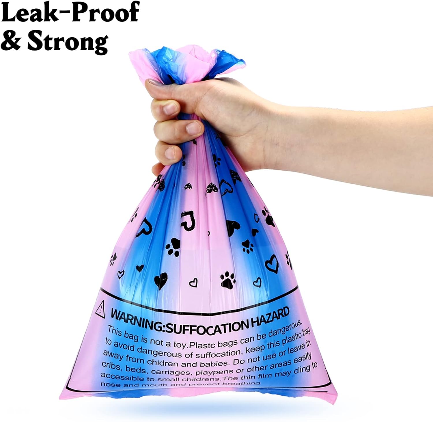 Dog Poop Bags Rolls: Leak-Proof Dog Waste Bags - Thick Poop Bags for Dogs Scented with Dispenser (60 Counts）