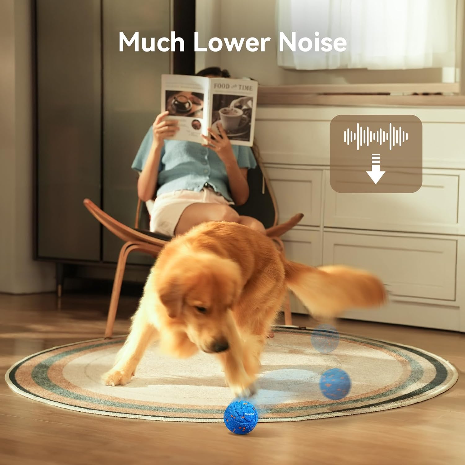 Smart Interactive Dog Toy, Wicked Ball AIR, Automatic Moving, Bouncing, and Rotating,