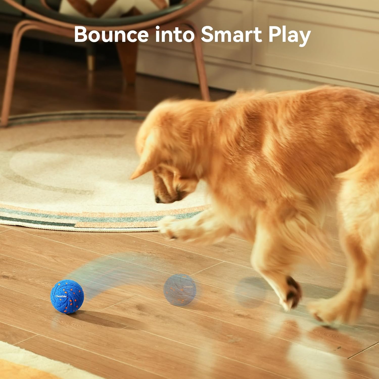 Smart Interactive Dog Toy, Wicked Ball AIR, Automatic Moving, Bouncing, and Rotating,