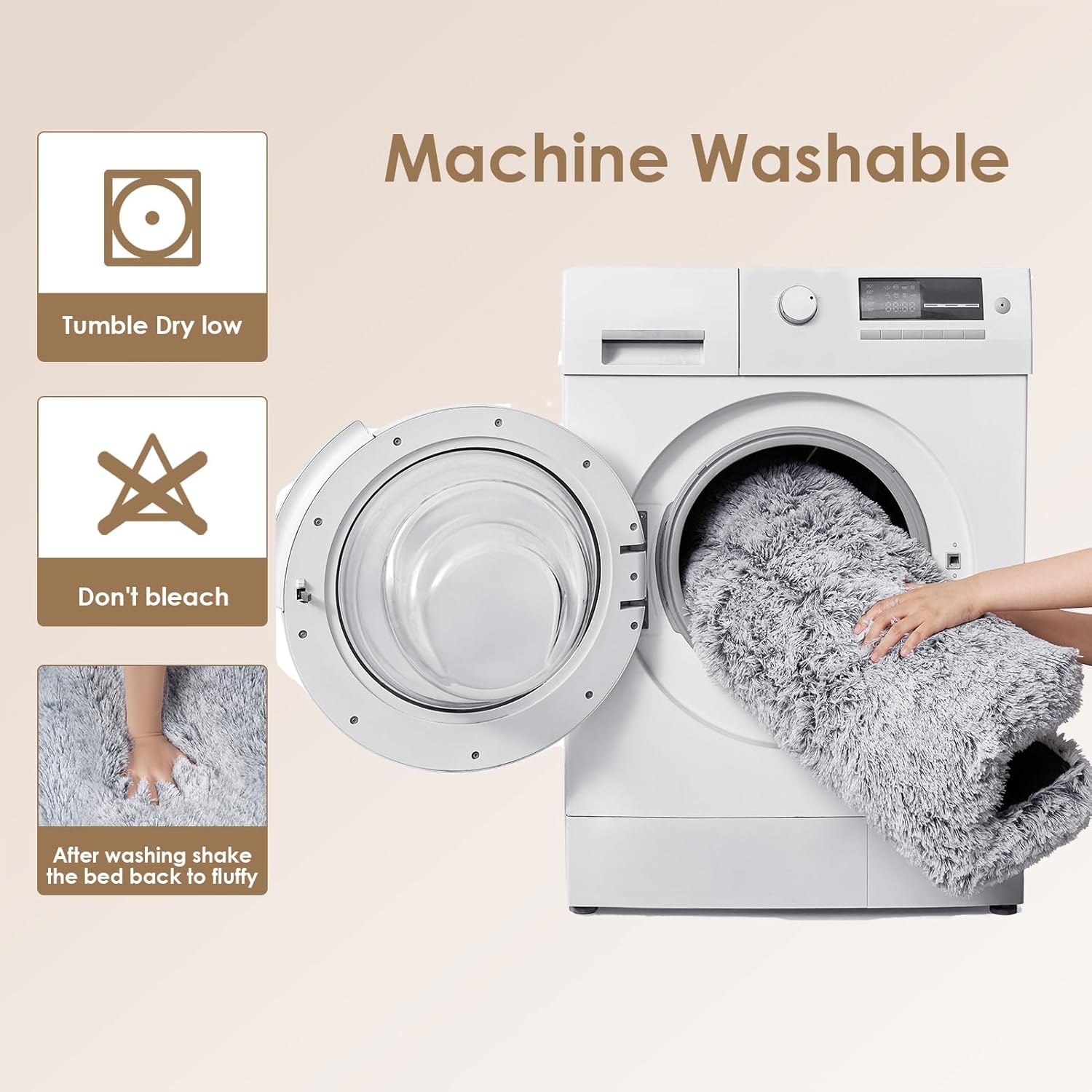 Fluffy Dog Crate Bed for Extra Large Dogs, Plush Faux Fur Pad, Calming anti-Anxiety XL Bed for Crate