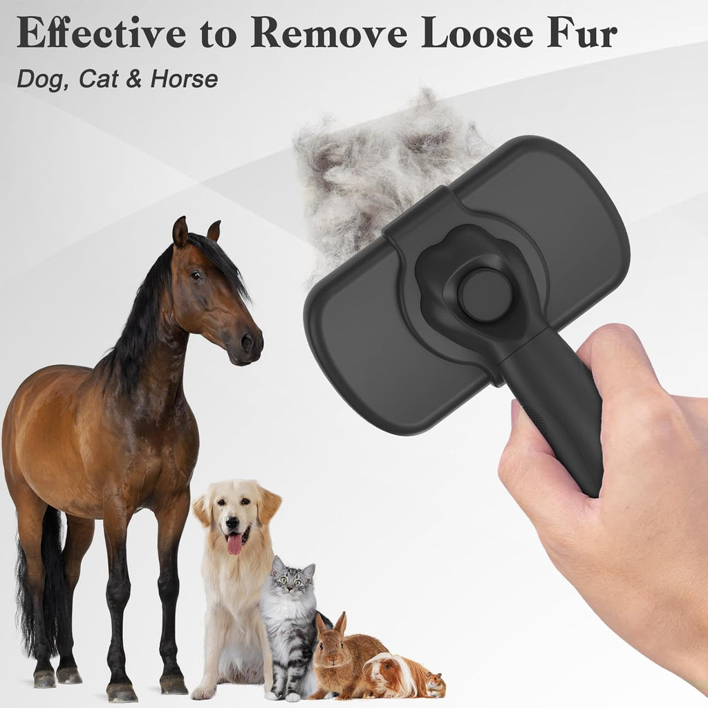 Self-Cleaning Shedding Brush - Skin Friendly Grooming Tool for Dogs, Cats, and Puppies