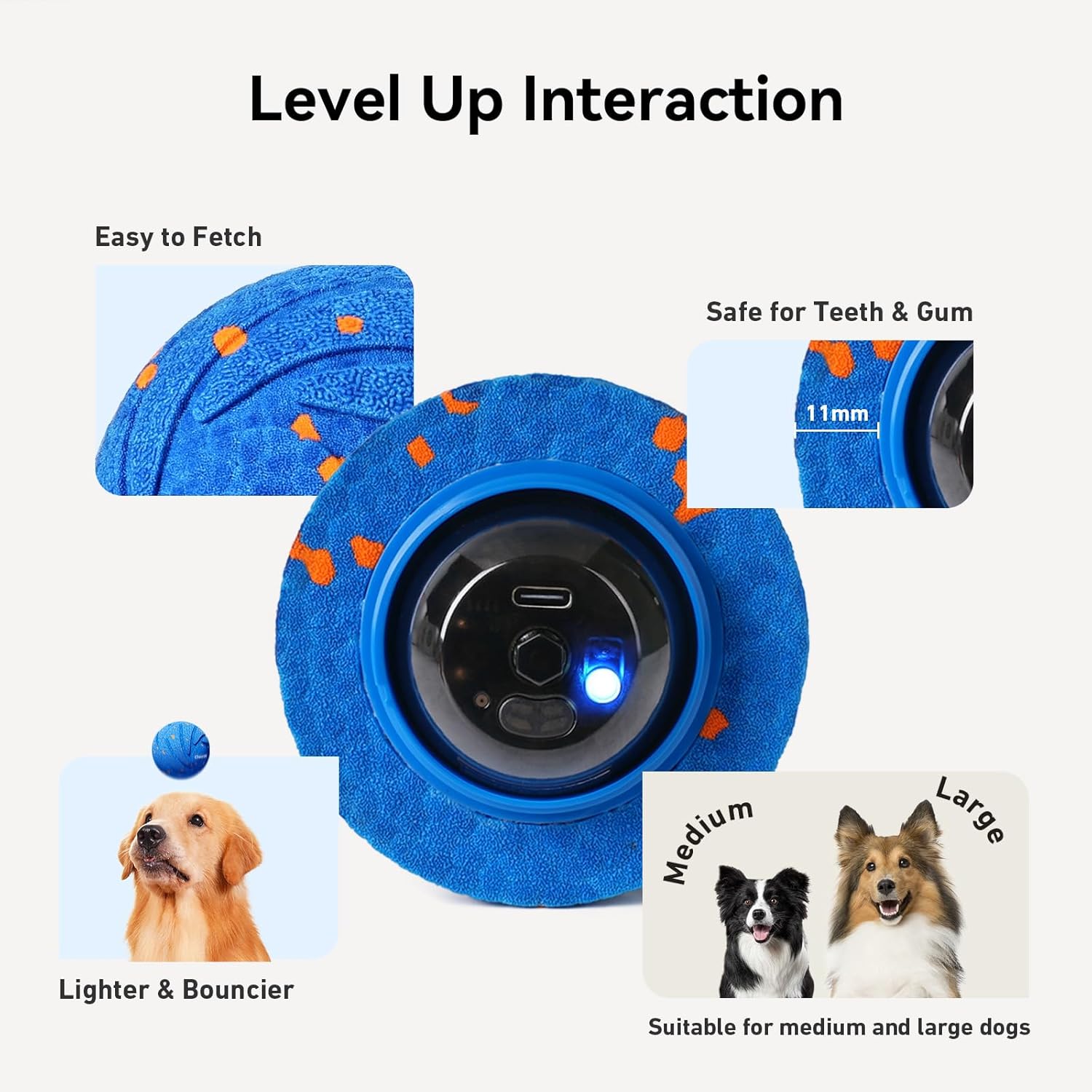 Smart Interactive Dog Toy, Wicked Ball AIR, Automatic Moving, Bouncing, and Rotating,