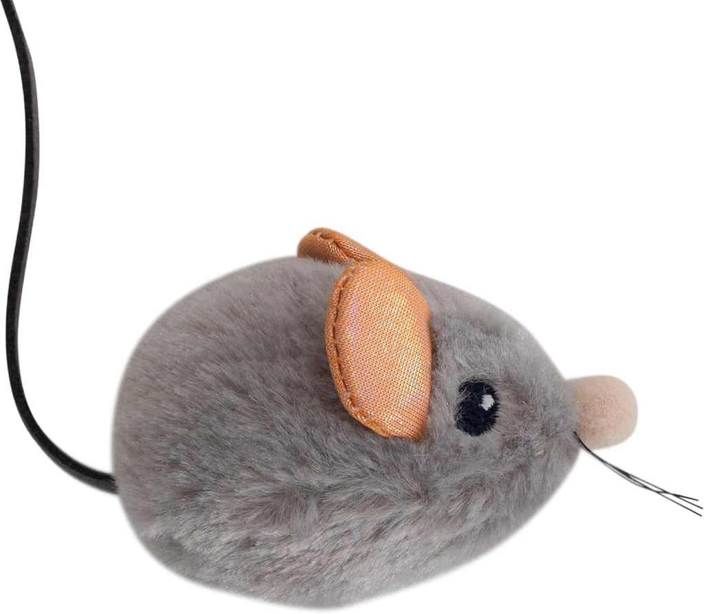 Squeak Squeak Mouse Cat Toy with Touch-Activated Sound & Catnip, Gray