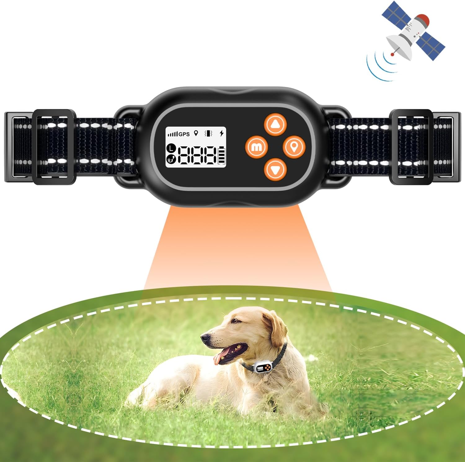 GPS Wireless Dog Fence System | IPX7 Waterproof Rechargeable GPS Dog Collar | 3 Safe Modes: Beep, Vibration, Shock