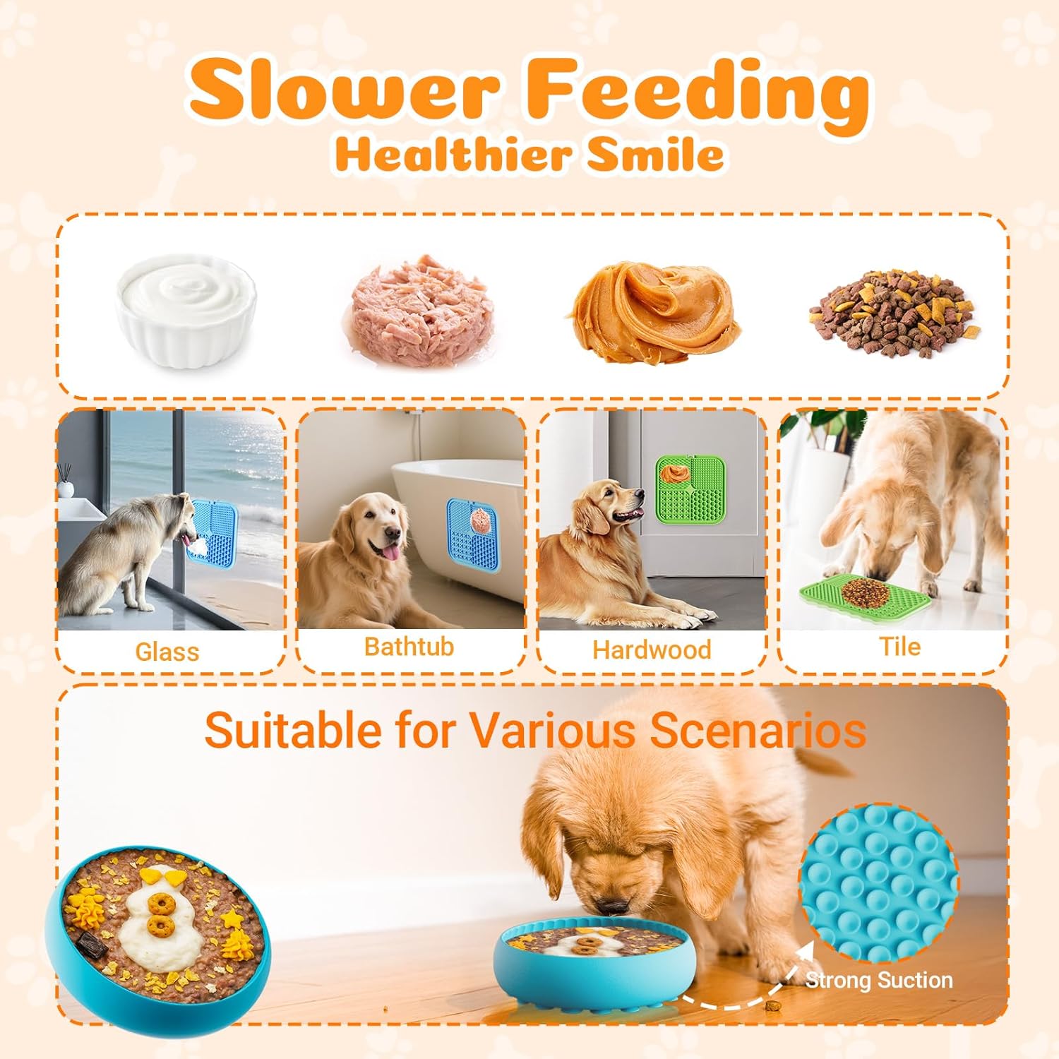 Dog Enrichment Toys 6 Pack Lick Mat, Ball & Bowl with Peanut Butter, Frozen Treat Puzzle Dispenser for Anxiety Relief, Reduce Boredom, Perfect for Bathing Grooming