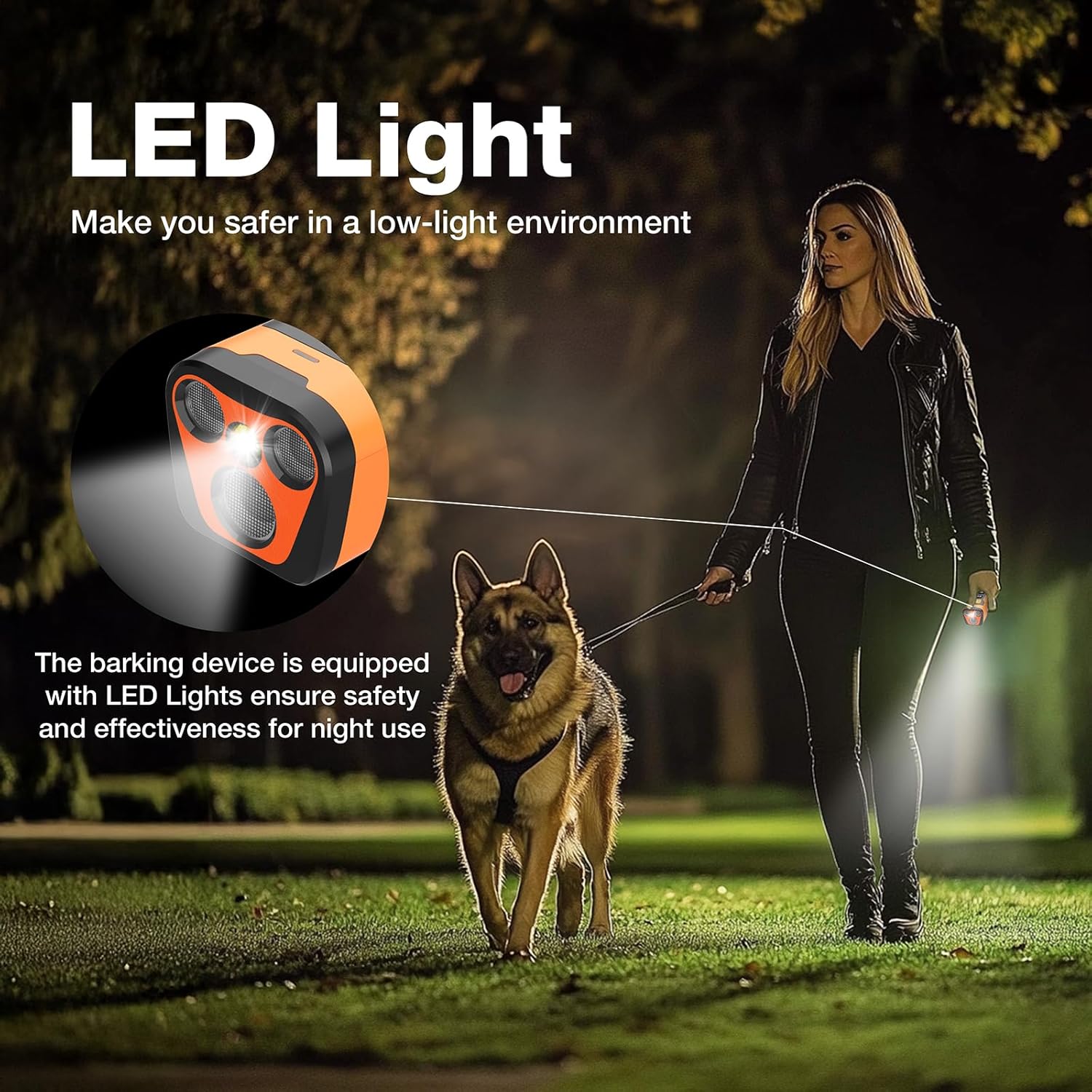 Dog Bark Deterrent Devices,Anti Barking Device for Dogs 23Ft Safe Range, Ultrasonic Bark Stopper with 3X Emitters