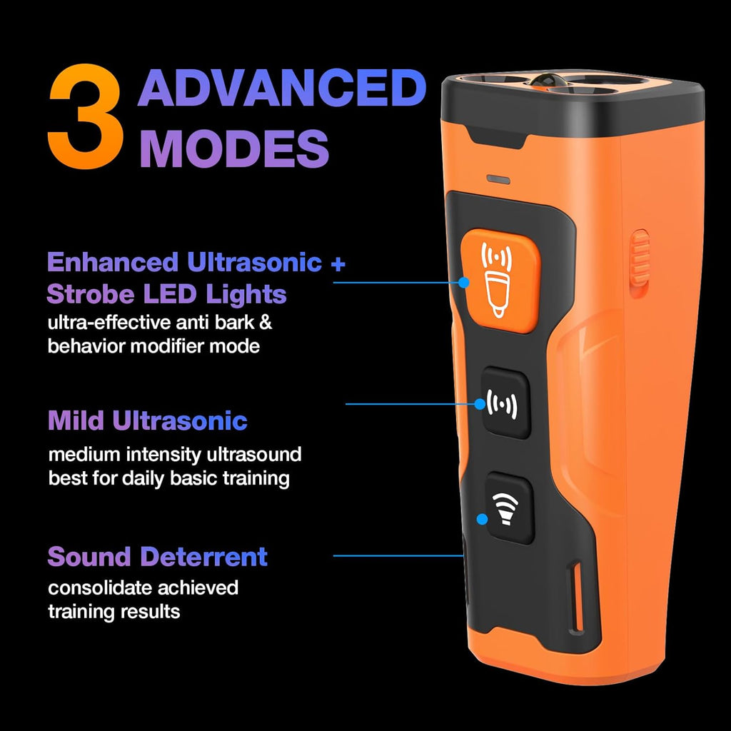 Dog Bark Deterrent Devices,Anti Barking Device for Dogs 23Ft Safe Range, Ultrasonic Bark Stopper with 3X Emitters