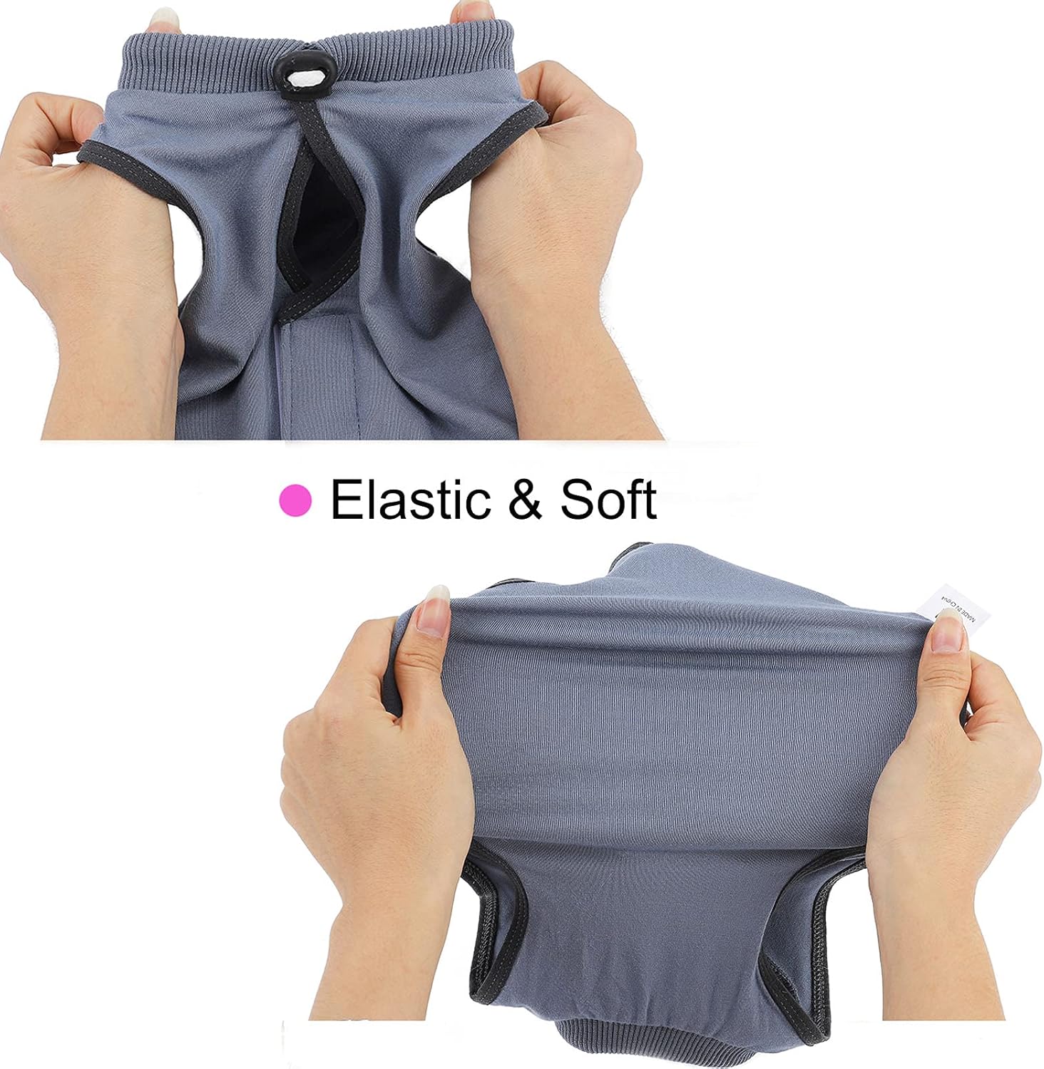 Cat Surgery Recovery Suit Cat Onesie for Cats after Surgery Spay Surgical Abdominal Wound Skin Diseases E-Collar Alternative Wear (Grey-Blue-M)