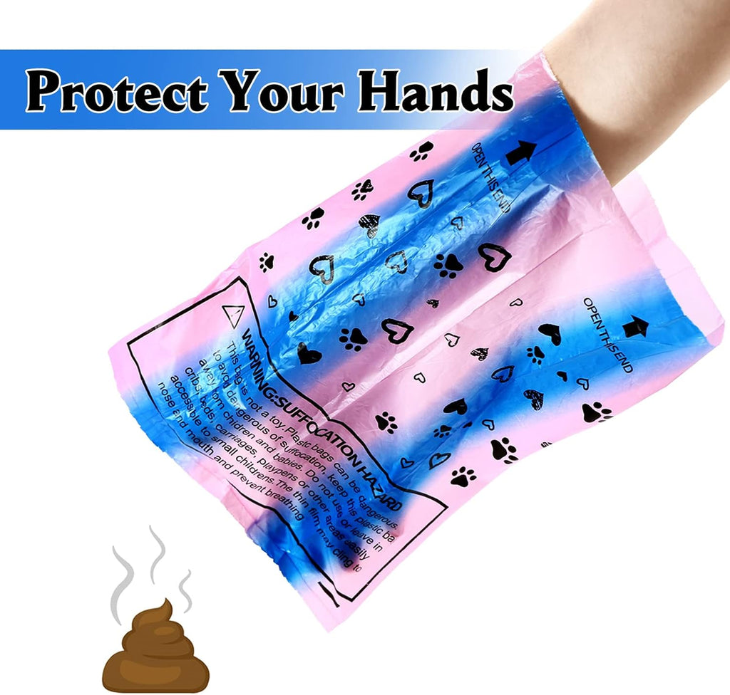 Dog Poop Bags Rolls: Leak-Proof Dog Waste Bags - Thick Poop Bags for Dogs Scented with Dispenser (60 Counts）