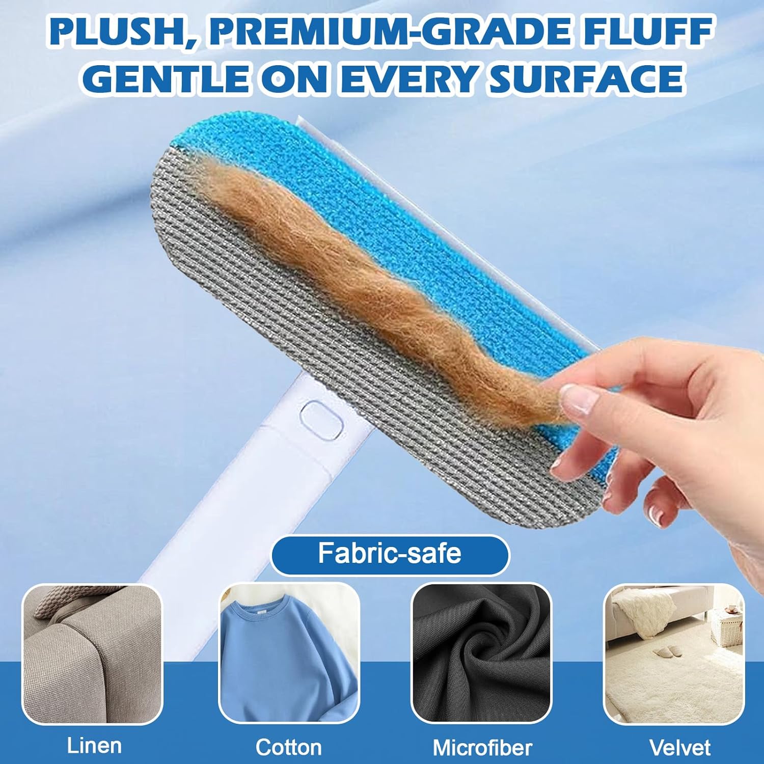 Pet Hair Remover for Couch, Furniture & Car Seats - Reusable Lint Roller for Dog and Cat Hair Removal on Clothes