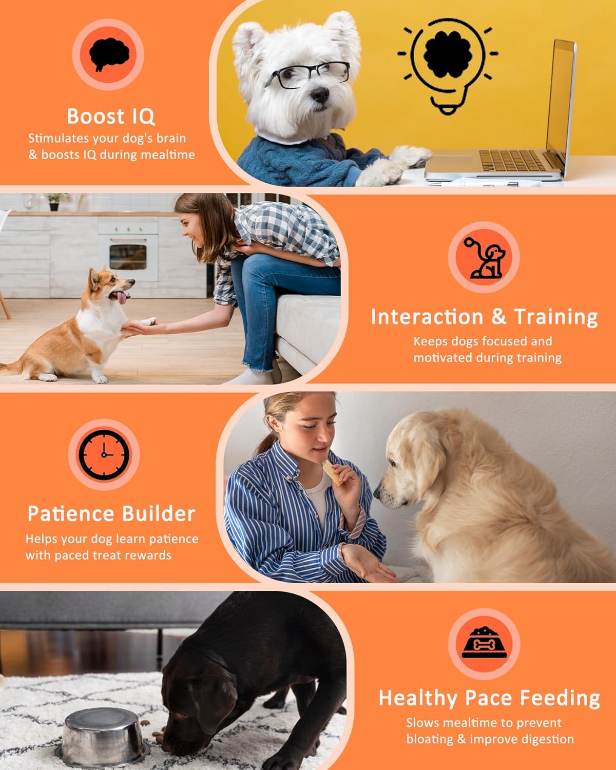  Duck Shape Slow Feeder for Small Medium Dogs Enrichment Toys, Promotes IQ Training Reduces Bloating Anti Gulping for Dogs and Cats