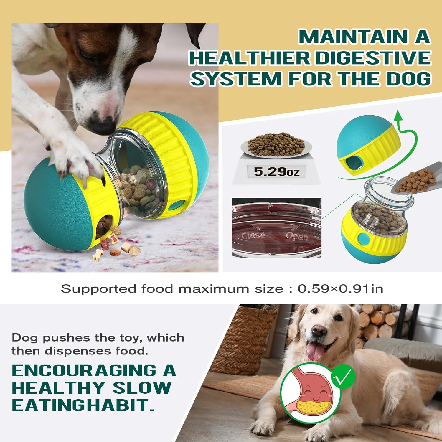 Dog Puzzle Toy Adjustable Treat Dispensing
