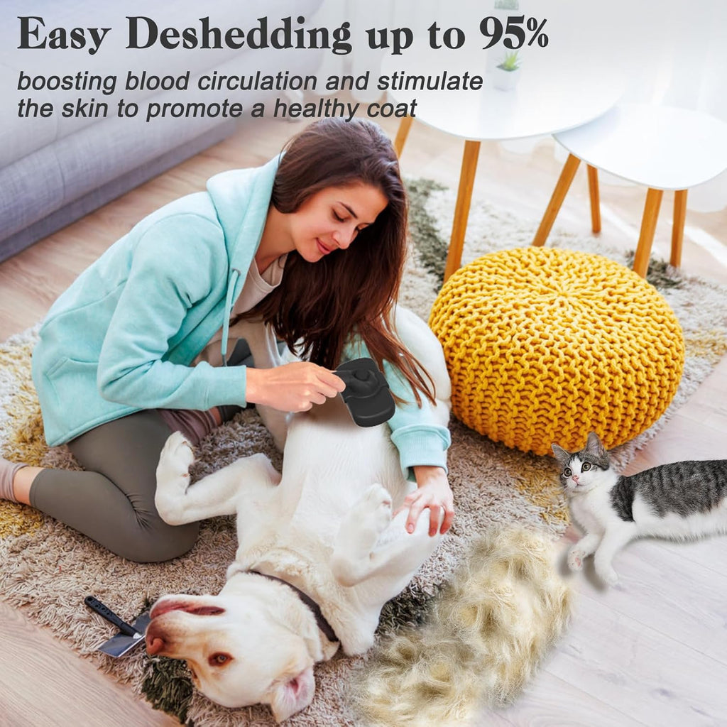 Self-Cleaning Shedding Brush - Skin Friendly Grooming Tool for Dogs, Cats, and Puppies