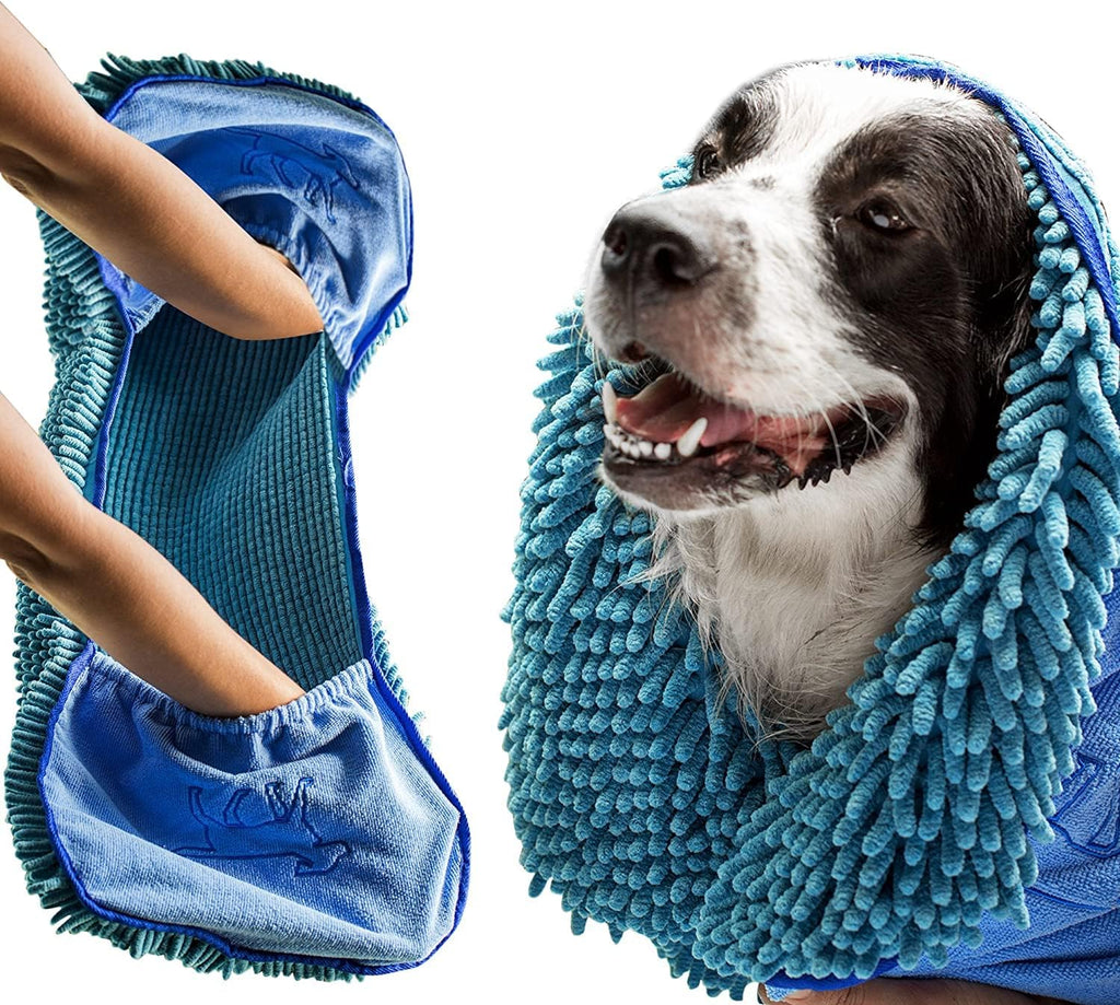 Quick Dry Towel for Dogs | Ultra Absorbent Microfiber Shammy | Extra Large 35X15 Size Dog Bath Towel