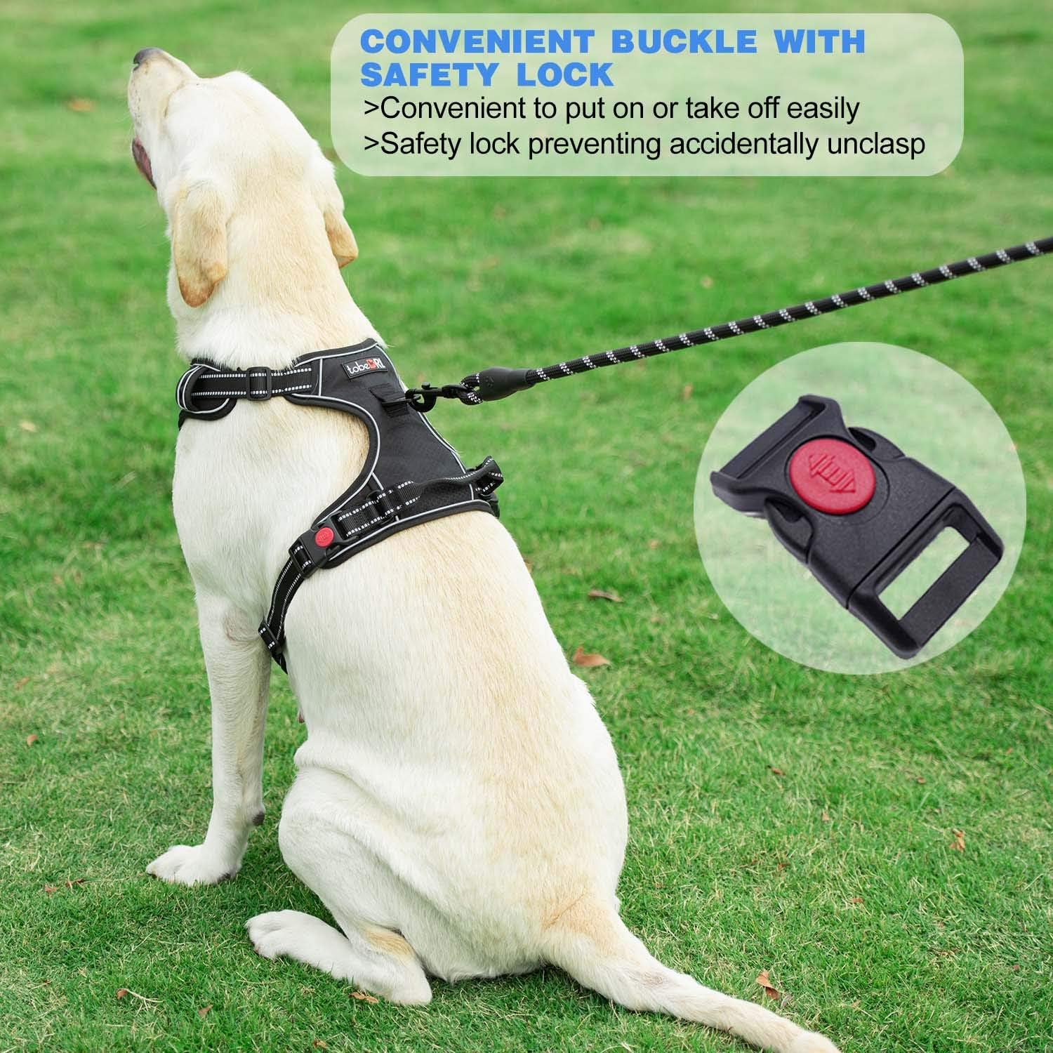 No Pull Dog Harness Adjustable Reflective Oxford Easy Control Medium Large Dog Harness