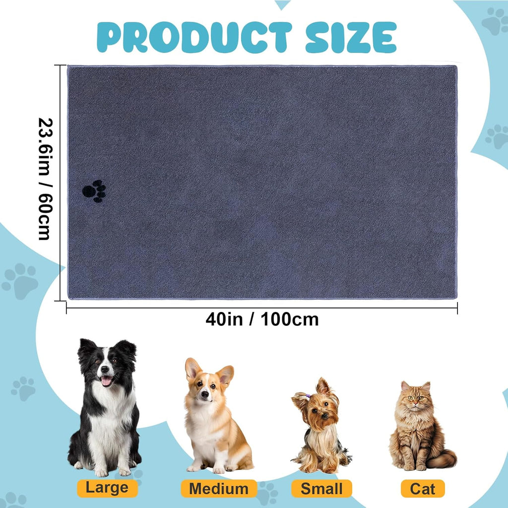 Microfiber Dog Towels for Drying Dogs,40'' X 23.6'', Super Absorbent and Soft Pet Grooming Towel