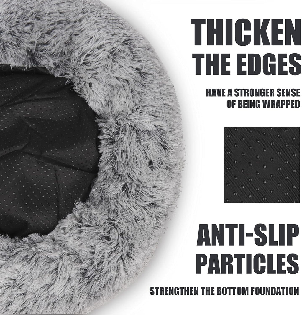 Cat Bed round Plush Fluffy Hooded Cat Bed Cave, Cozy for Indoor Cats or Small Dog Beds