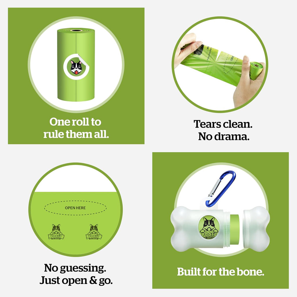 Pogi’S Dog Poop Bags – Leak-Proof & Extra Thick Pet Waste Bags with 2 Holders (Unscented, 50 Rolls, 750-Count)