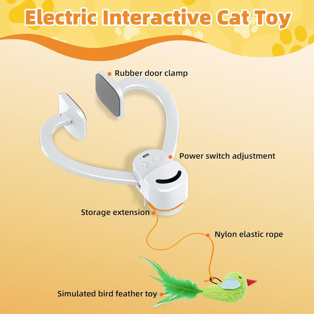 Interactive Cat Toys for Indoor Cats Automatic Electric Flying Bird Feather Mouse Toy
