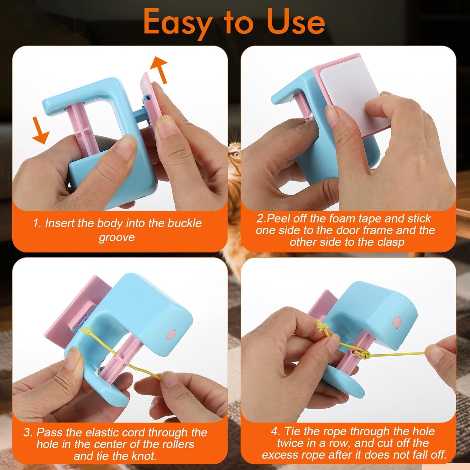 Interactive Cat Toys for Indoor Cats,Automatic Cat Hanging Toys for Bored Indoor Adult Cats, Caterpillar and Flying Bird Toy for Door Frame